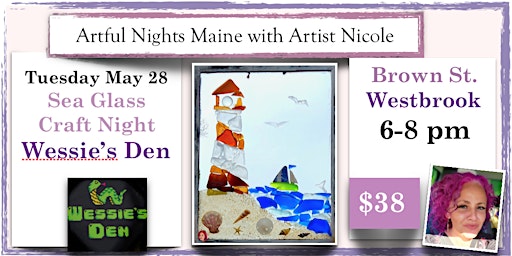 Sea Glass Window Craft Night at Wessie's Den, Westbrook ME primary image