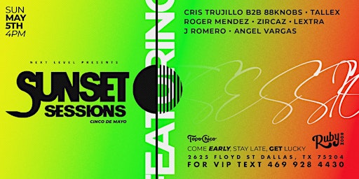 Immagine principale di May 5th - Sunset Sessions at GLS Ruby Room 
