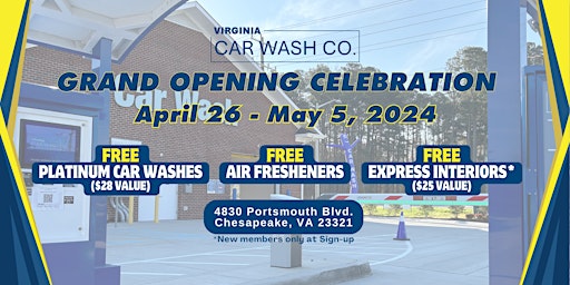 Imagem principal do evento Virginia Car Wash Co. Grand Opening Celebration