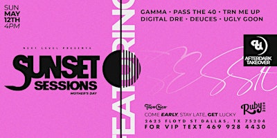Imagem principal do evento May 12th - Sunset Sessions at GLS Ruby Room