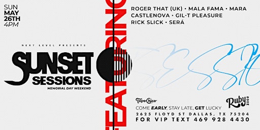 May 26th - Sunset Sessions at GLS Ruby Room