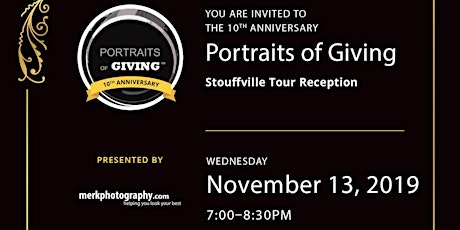Imagem principal do evento 10th Anniversary Stouffville Portraits of Giving Reception