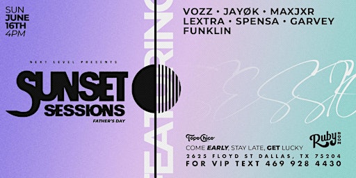 June 16th - Sunset Sessions at GLS Ruby Room
