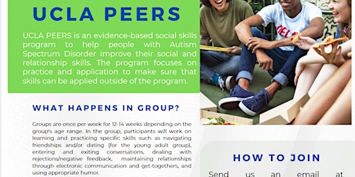 Primaire afbeelding van UCLA PEERS Social skills group for Autistic young adults 19-25