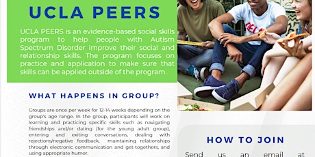 UCLA PEERS Social skills group for Autistic young adults 19-25