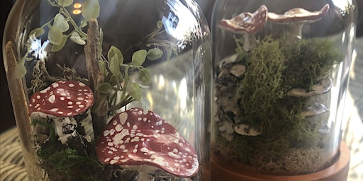 Immagine principale di Creating Glass Jar Mushroom Fairy Gardens 