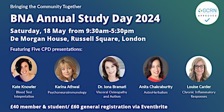 British Naturopathic Association (BNA) Annual Study Day - 18th May 2024
