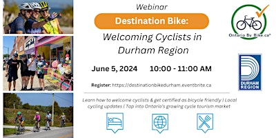 Webinar: Destination Bike - Welcoming Cyclists in Durham Region primary image