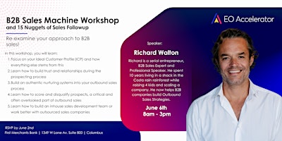 Immagine principale di B2B Sales Machine Workshop  with Richard Walton 