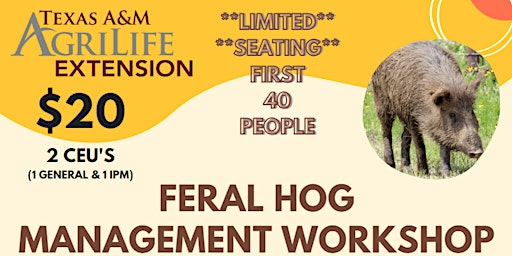 Immagine principale di Collin County Feral Hog Management Workshop 