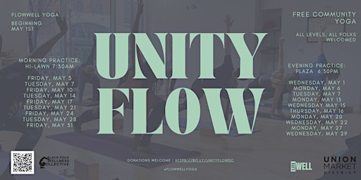 Imagem principal do evento Unity Flow: Free Yoga in Union Market DC