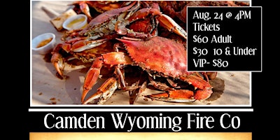 Imagem principal do evento Camden Wyoming Fire Company Annual Crab Feast