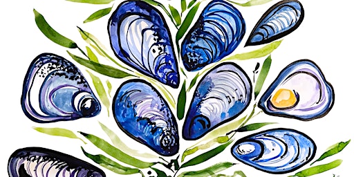 Learn to Paint with Watercolors ~ Seaweed & Mussels