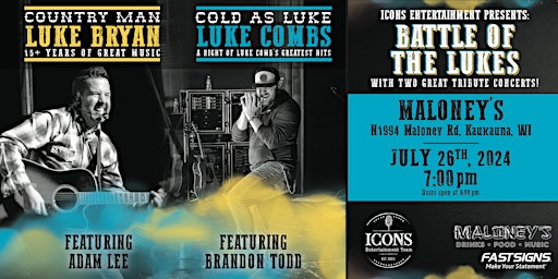 Image principale de Battle of the Lukes - An ICONIC Tribute to both Luke Combs and Luke Bryan