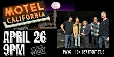 Imagem principal do evento Motel California LIVE at C'est What?!