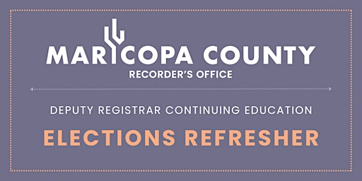 DR Continuing Education: Elections Refresher