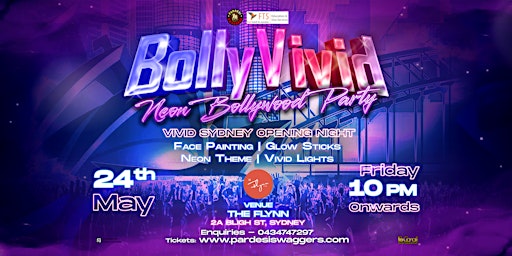 Imagem principal do evento BollyVivid - Neon Bollywood Party(Vivid Sydney Opening Night)