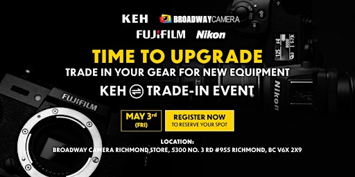 Imagem principal do evento Upgrade to Fujifilm / Nikon: KEH Trade-In Event