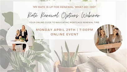 Rate Renewal Options - Free Online Workshop!