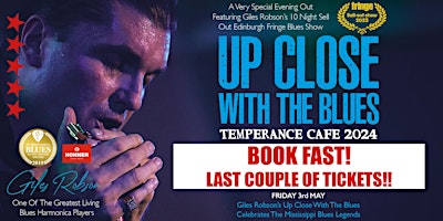 Imagem principal do evento Giles Robson's Up Close With The Blues, Temperance Cafe - 2024