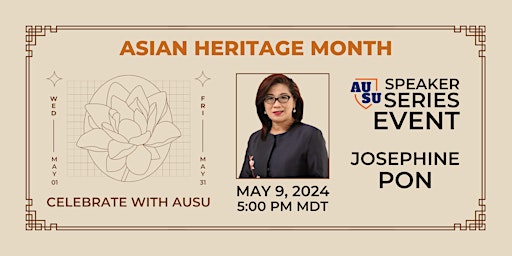 Imagen principal de Asian Heritage Month Speaker Series event: Josephine Pon