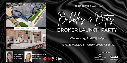 Image principale de Bubbles & Bites Broker Launch Party