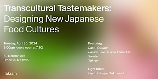 Imagen principal de Transcultural Tastemakers: Designing New Japanese Food Cultures