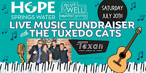 Imagem principal do evento 2024 Hope Springs Water Live Music Fundraiser Event with The Tuxedo Cats
