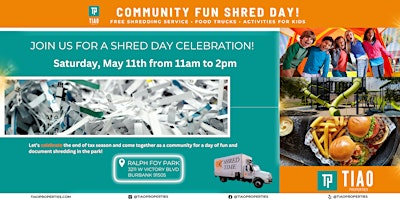 Imagem principal do evento Tiao Properties Community Fun Shred Day