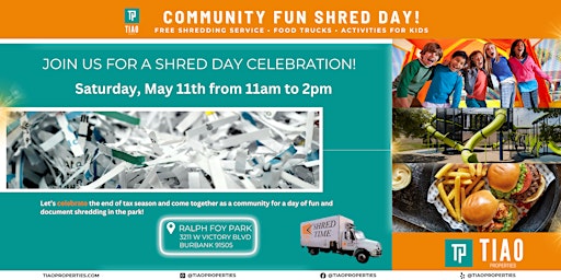 Immagine principale di Tiao Properties Community Fun Shred Day 