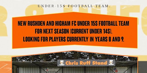 Rushden and Higham fc under 15s welcome session primary image