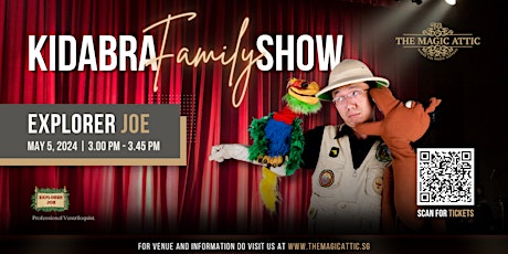 Explorer Joe and his puppet family at the Kidabra Family Show!