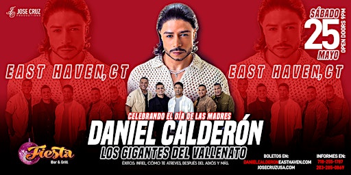 Primaire afbeelding van Daniel Calderón y Los Gigantes del Vallenato en EAST HAVEN, CT I Mayo 25