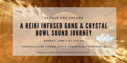 Imagem principal do evento Exhale & Expand: A Reiki Infused  Gong & Crystal Bowl Sound Bath