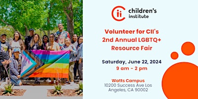 Volunteer for CII's 2nd Annual LGBTQ+ Resource Fair primary image
