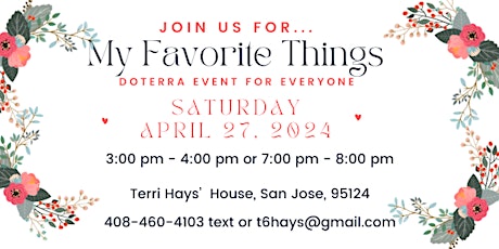 My Favorite Things - doTERRA event for Everyone