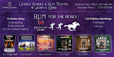 Primaire afbeelding van Whisky & Rum Tasting @ Kentucky Derby Party (at Siobhan's Place)