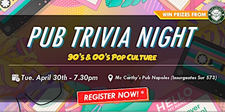 Pub Trivia Night - 90's & 00's Pop Culture!