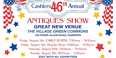 Early Admission - Cashiers 46th Annual Antique Show primary image