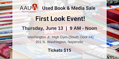 AAUW Naperville Area Used Book & Media Sale -- First Look primary image