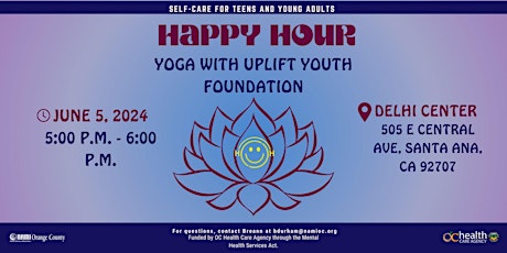 Imagen principal de Happy Hour - Yoga with Uplift Youth Foundation