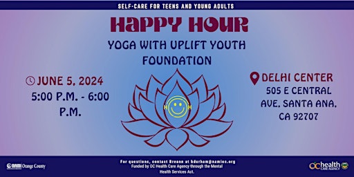 Primaire afbeelding van Happy Hour - Yoga with Uplift Youth Foundation