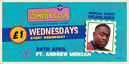 Imagem principal do evento £1 Wednesdays @ Hackney Downs Comedy Club!