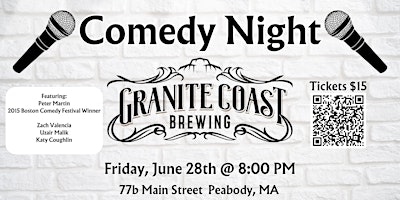 Imagem principal do evento Comedy Night @ Granite Coast Brewing