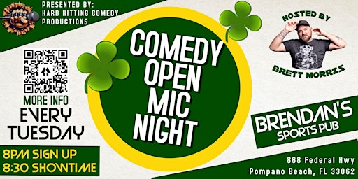 Primaire afbeelding van BRENDAN'S COMEDY OPEN MIC NIGHT