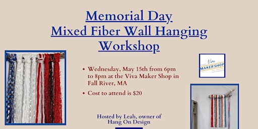 Primaire afbeelding van Memorial Day Mixed Fiber Wall Hanging Workshop