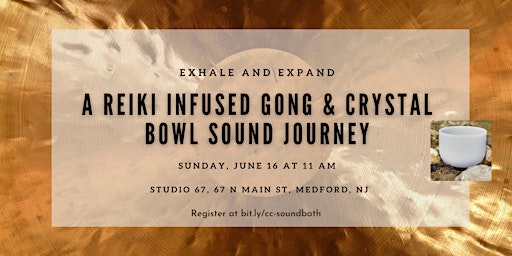 Imagem principal do evento Exhale & Expand: A Reiki Infused  Gong & Crystal Bowl Sound Bath