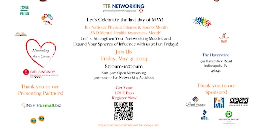 Imagem principal do evento TTR's Fun Fridays- Networking For A Cause! Friday, May 31- The Haverstick!