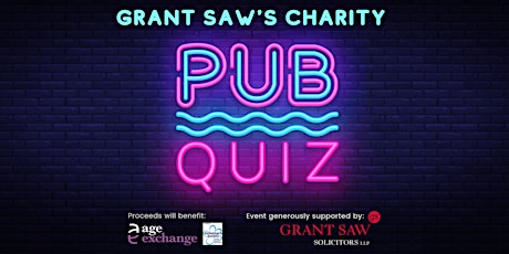 Grant Saw Charity Pub Quiz in support of  Age Exchange +Alzheimer’s Society primary image