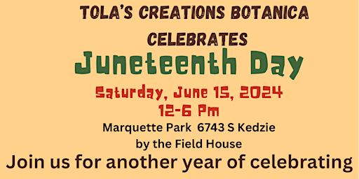 Imagem principal do evento Tola's Creations Botanica 5th Annual Juneteenth Celebration